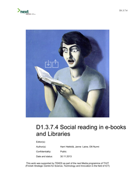 D1.3.7.4 Social Reading in E-Books and Libraries