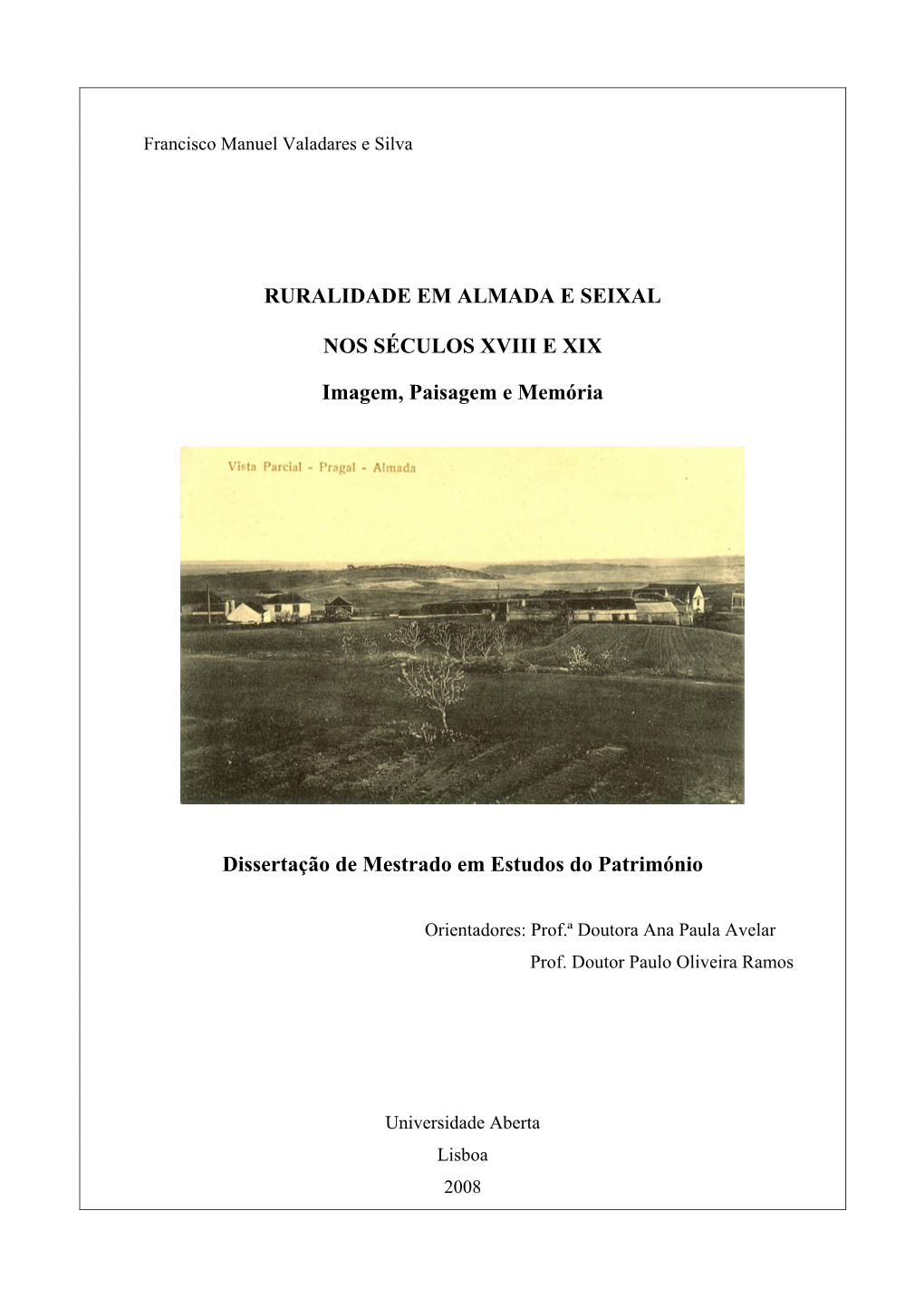 Ruralidade Em Almada E Seixal Nos Séculos Xviii E Xix 1.1