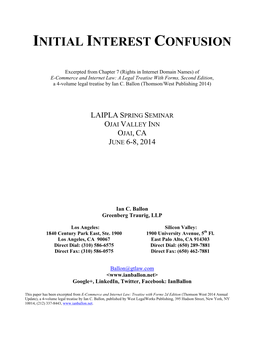 Initial Interest Confusion