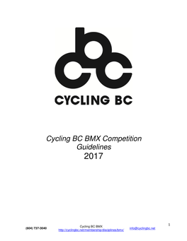 2017 BMX Provincial Rules
