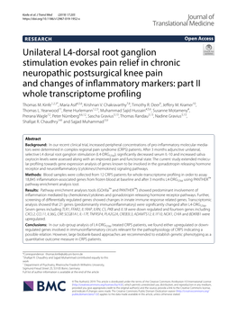 Unilateral L4-Dorsal Root Ganglion Stimulation Evokes Pain Relief In