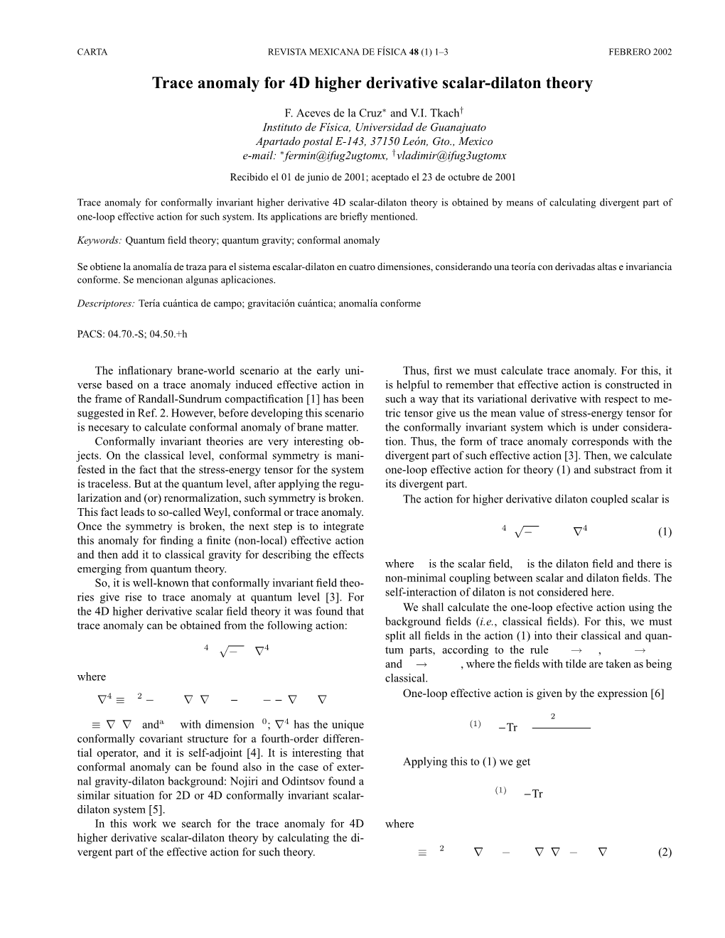 Trace Anomaly for 4D Higher Derivative Scalar-Dilaton Theory