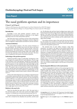 The Nasal Pyriform Aperture and Its Importance