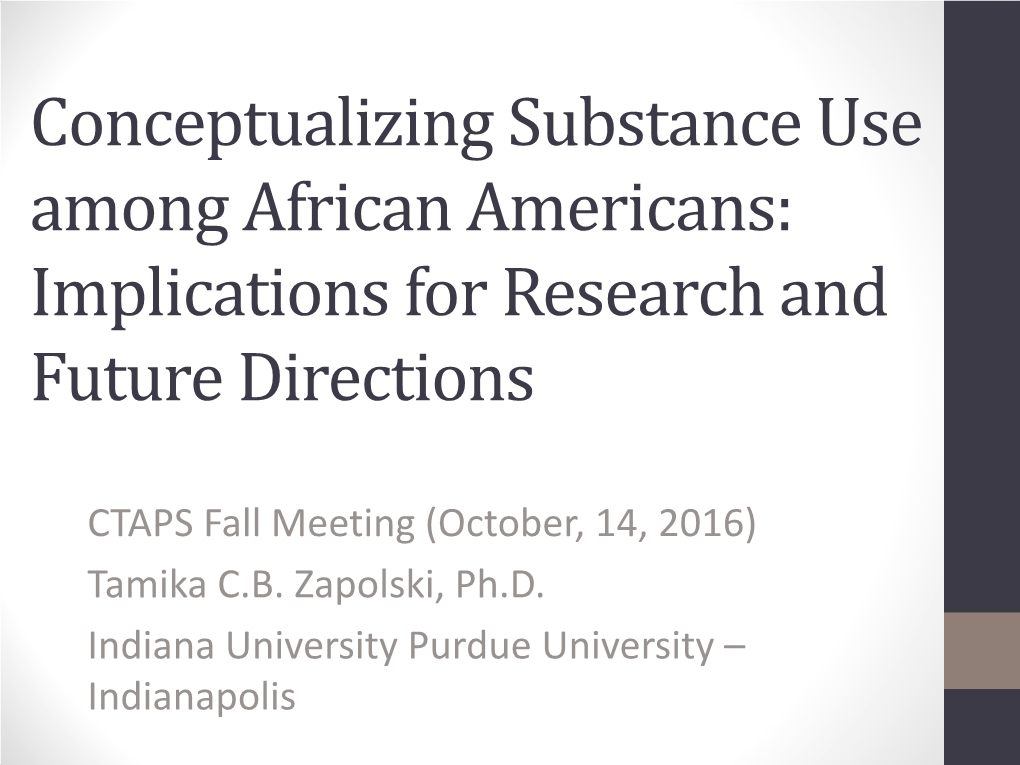 Among African Americans: Implications for Research and Future Directions