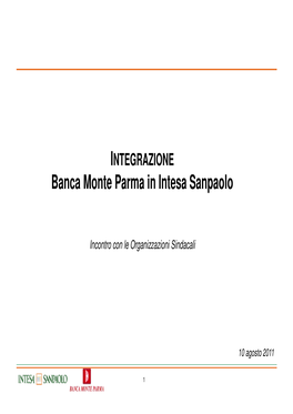 Banca Monte Parma in Intesa Sanpaolo