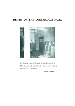 Death of the Lunchroom Hoax