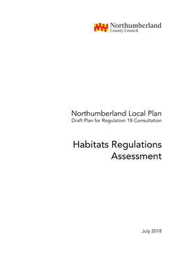 Habitats Regulations Assessment (July 2018)