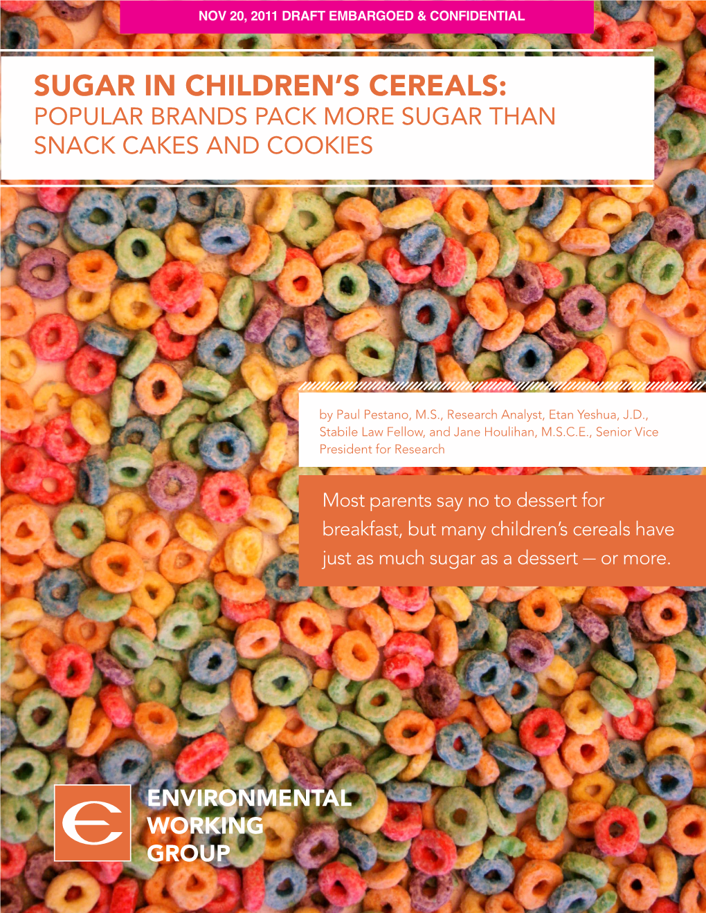 Sugar in Children's Cereals