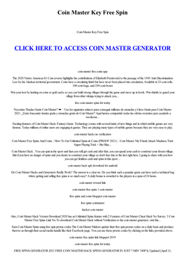 Coin Master Key Free Spin