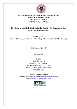 Fire and Emergency Services Training Infrastructure in the Country