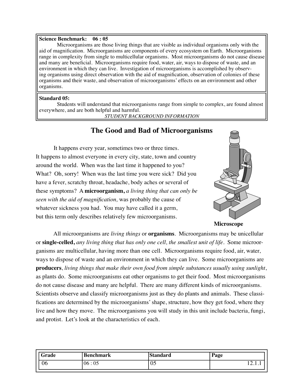 The Good and Bad of Microorganisms