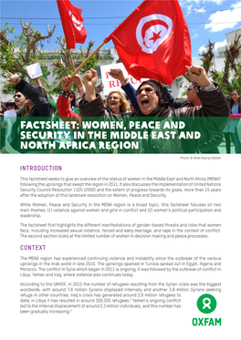 Women, Peace and Security in the Middle East and North Africa Region