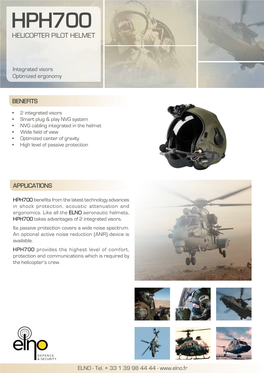 Hph700 Helicopter Pilot Helmet