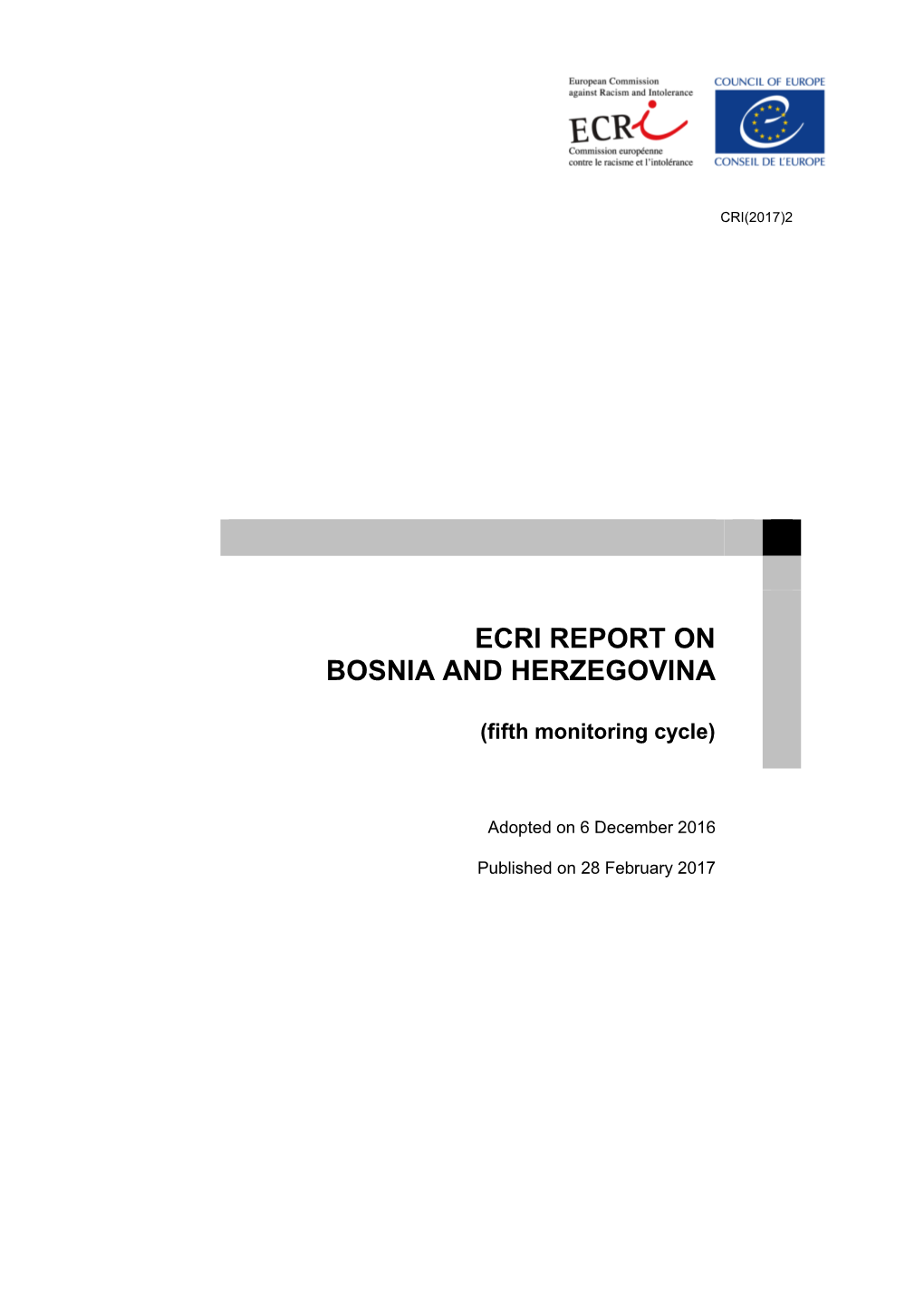 Ecri Report on Bosnia and Herzegovina