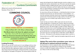 COMMONS COUNCIL Commons Council and You Can Read More About It in This Newsletter