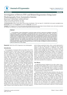 Investigation of Driver's FOV and Related Ergonomics Using Laser Shadowgraphy from Automotive Interior