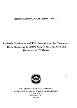 Probable Maximum and TVA Precipitation for Tennessee River Basins up to 3,000 Square Miles in Area and Durations to 72 Hours