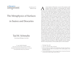 The Metaphysics of Surfaces in Suárez and Descartes