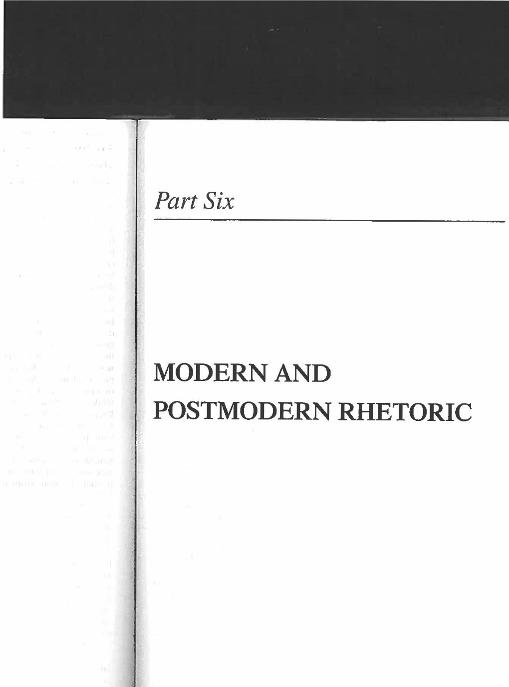 Modern and Postmodern Rhetoric