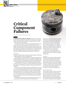 Critical Component Failures Reliability-Centered Maintenance, Part 3