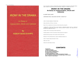 Irony in the Drama: an Essay on Impersonation, Shock, and Catharsis