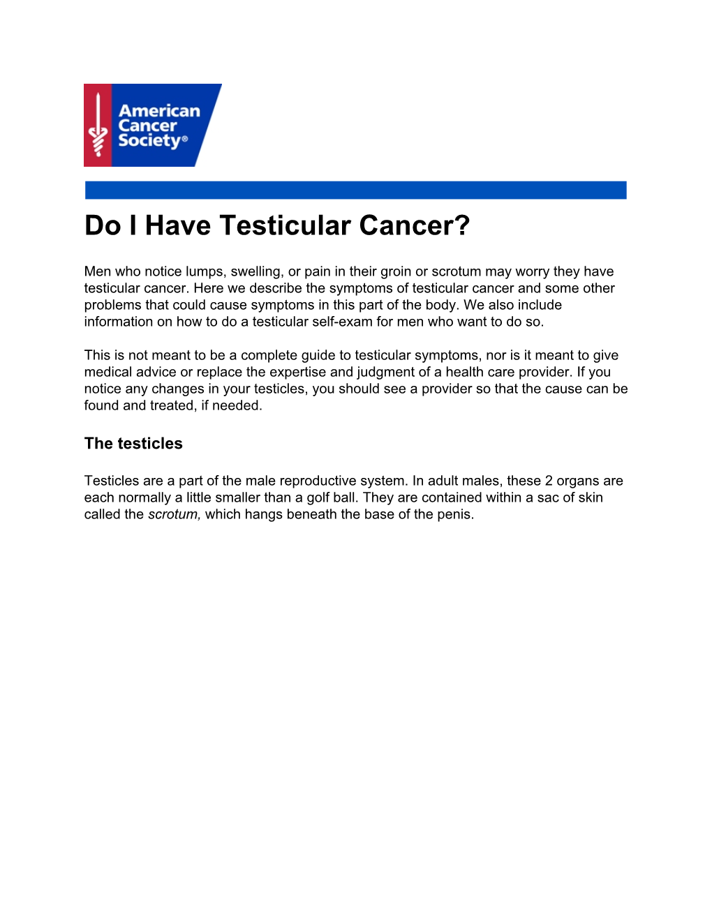 Do I Have Testicular Cancer?