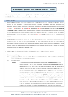24/7 Emergency Operation Center for Flood, Storm and Landslide
