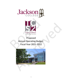 Proposed Annual Operating Budget Fiscal Year 2021-2022