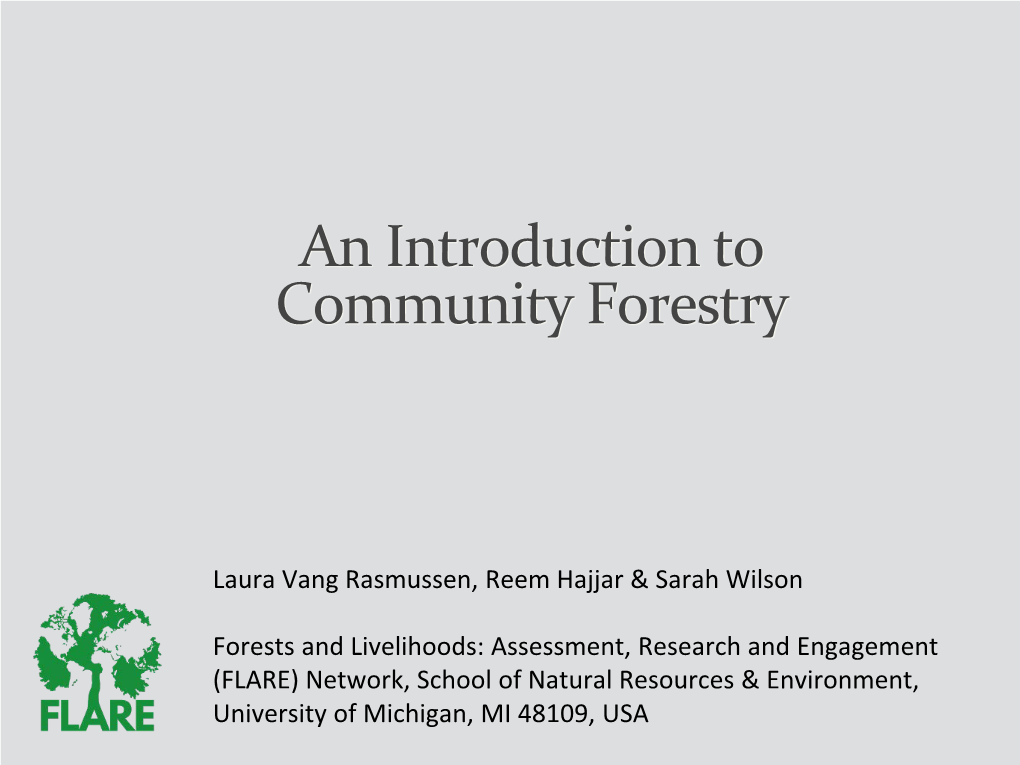 Community Forestry