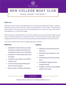 New College Boat Club