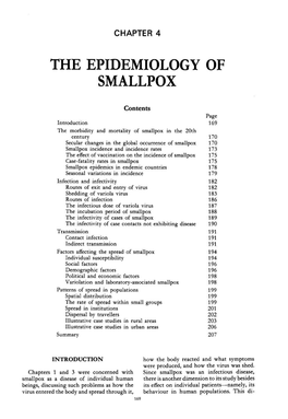 The Epidemiology of Smallpox