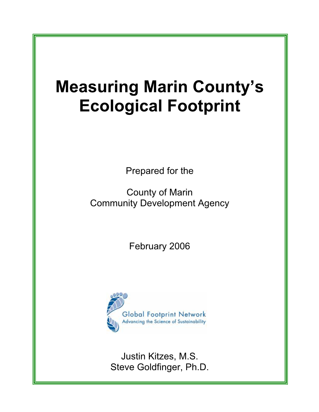 Measuring Marin County's Ecological Footprint