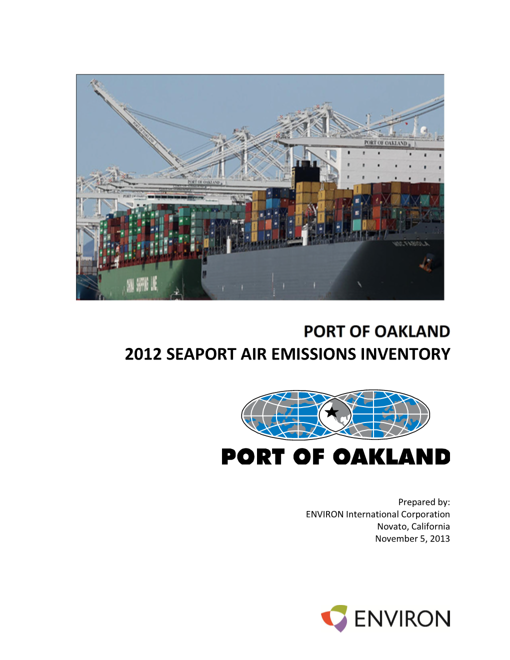 Port of Oakland 2012 Seaport Air Emissions Inventory