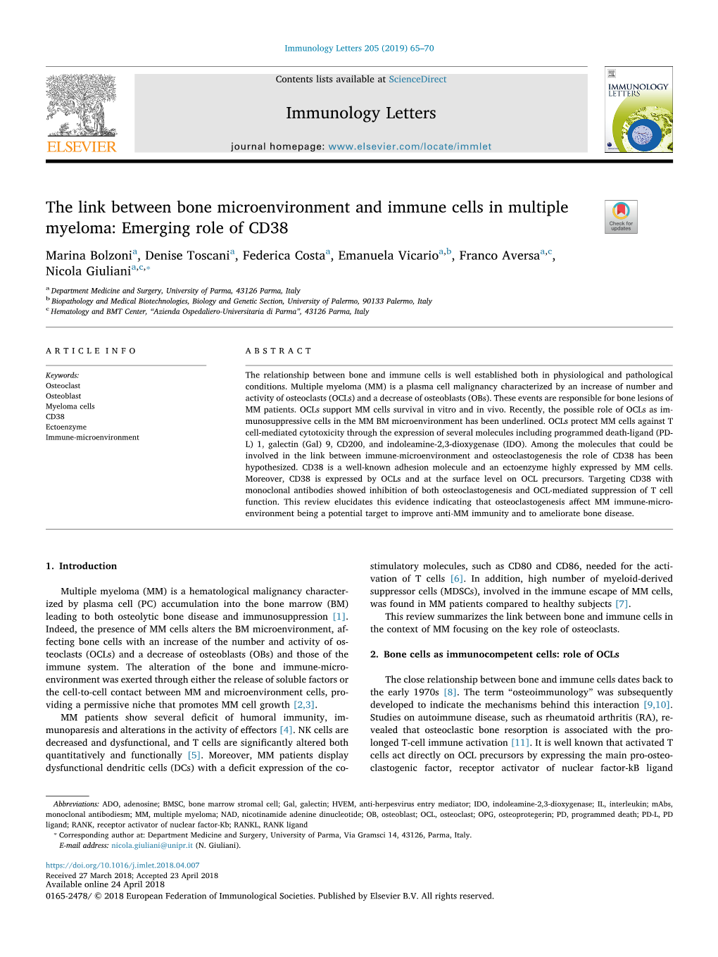 The Link Between Bone Microenvironment and Immune Cells in Multiple Myeloma: Emerging Role of CD38 T