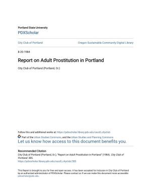 Report on Adult Prostitution in Portland