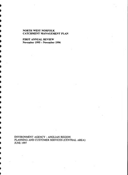 North West Norfolk Catchment Management Plan