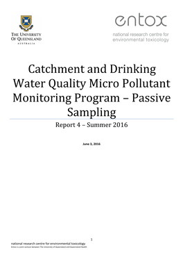 Monitoring of Three SEQ Reservoirs for Organic Contaminants Following The