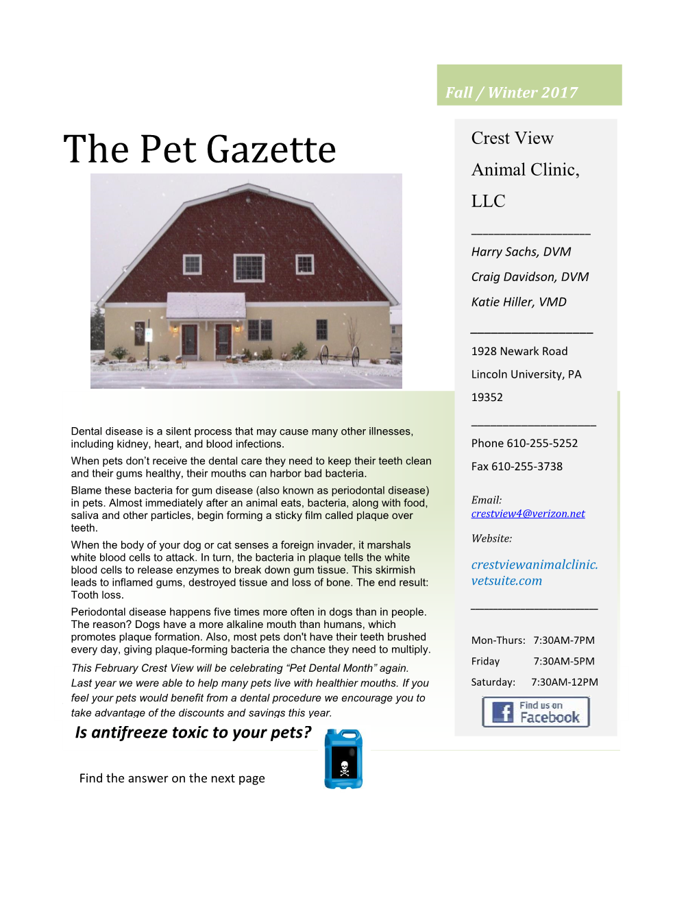The Pet Gazette Animal Clinic, LLC
