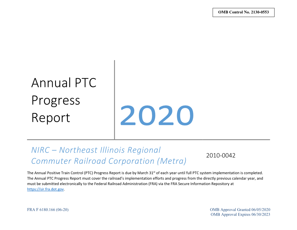 Annual PTC Progress Report