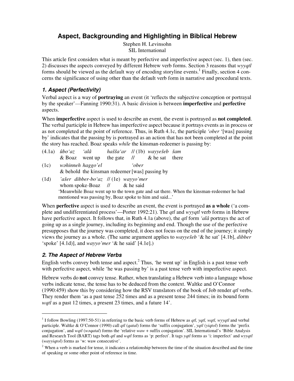 Aspect in Biblical Hebrew