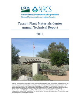Tucson Plant Materials Center Annual Technical Report 2011