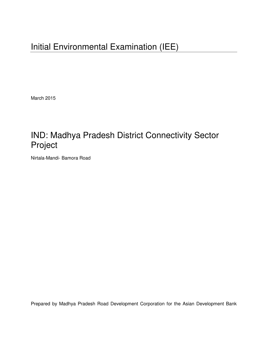 (IEE) IND: Madhya Pradesh District