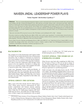 Naveen Jindal: Leadership Power Plays