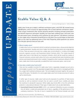 July 2014 Employer Update Stable Value Q & A
