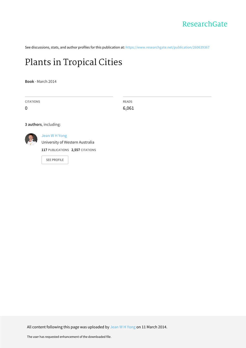 Plants in Tropical Cities