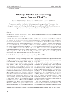 Antifungal Activities of Chaetomium Spp. Against Fusarium Wilt of Tea