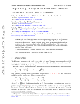 Elliptic and $ Q $-Analogs of the Fibonomial Numbers