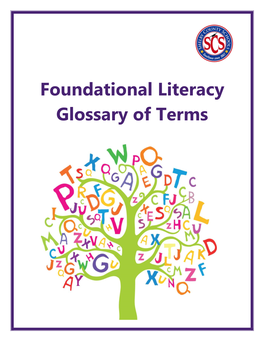 Foundational Literacy Glossary of Terms