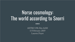 Norse Cosmology: the World According to Snorri