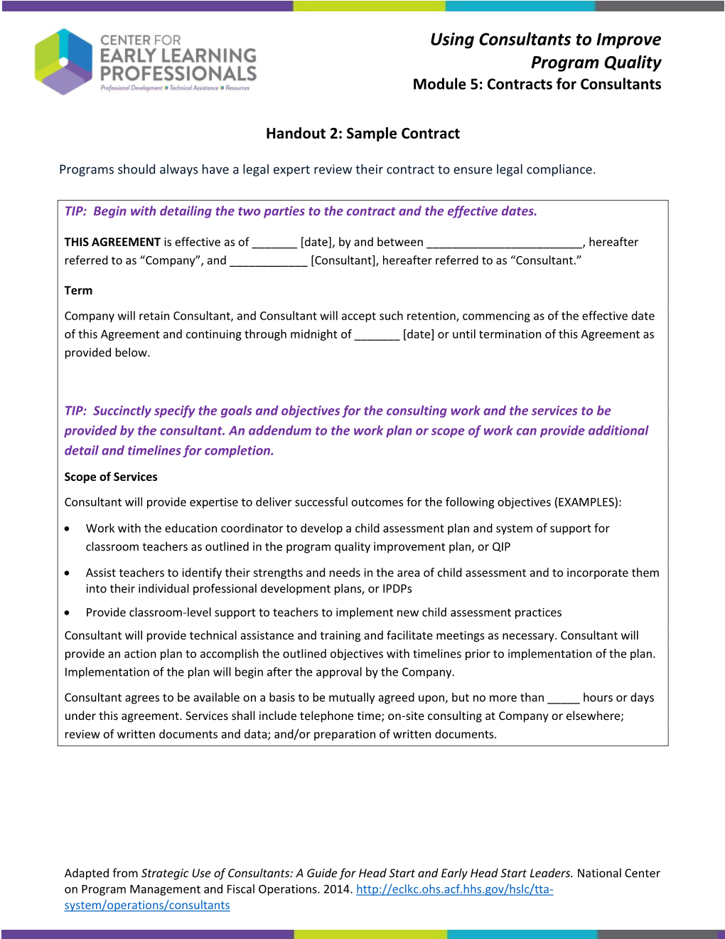 Sample Contract Handout